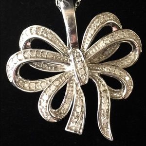 SOLD Sterling Diamond Flower Pendant